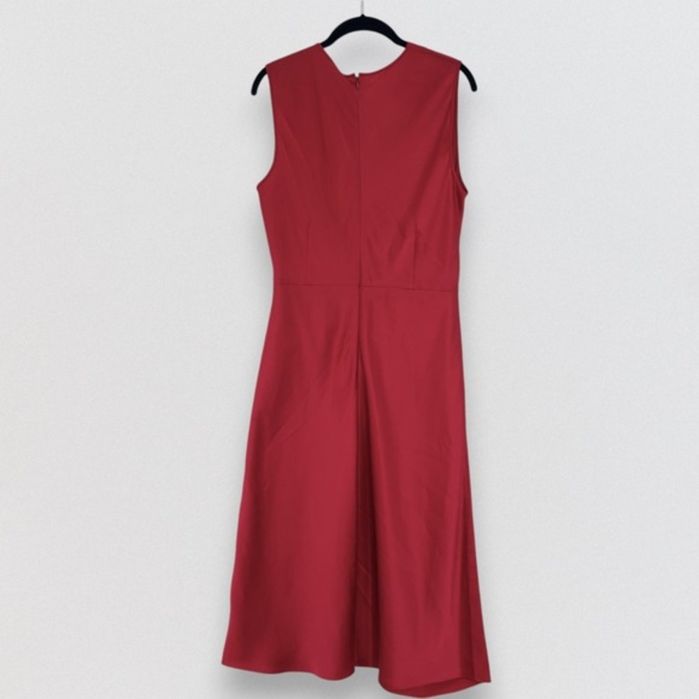 Diane Von Furstenberg Slip Dress Womens 12 Magenta Satin Katrita Sleeveless Wrap - Picture 6 of 17